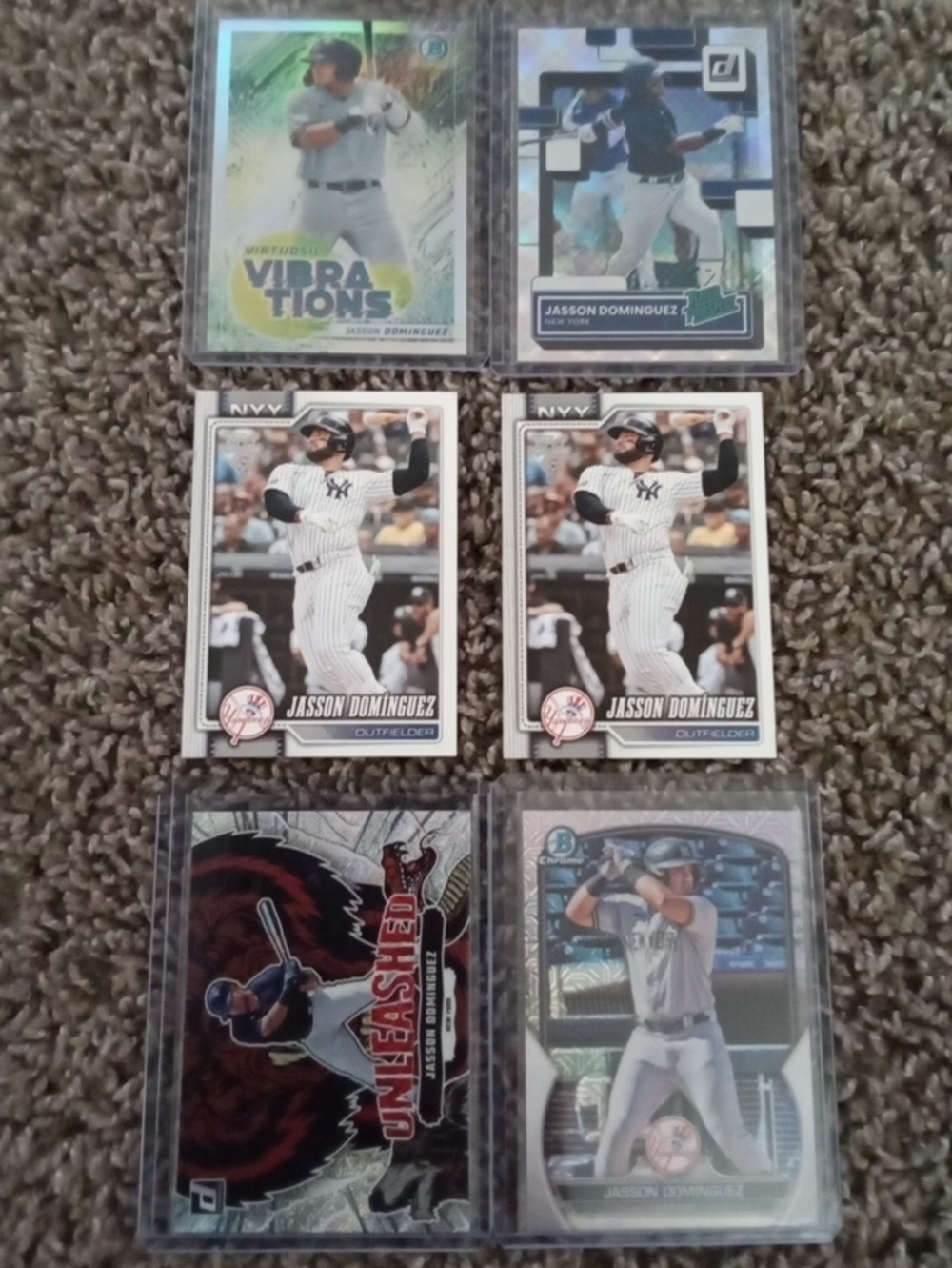 6 Card Jasson Domínguez New York Yankees Baseball Card Lot.